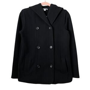 Standard James Perse Jacket Womens Size 2 Medium Double Breasted Hooded Pea Coat